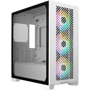 Cooler Master Elite 301 Micro-ATX High Airflow Minimalist PC Case, 365mm GPU Max, Compatible RTX 5080|RX 7090 XT, 280mm AIO Max, Type C, Tempered Glass, Triple 120mm aRGB PWM Fan, Intakes Grill(Elite 301 White)