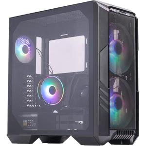 Cooler Master HAF 500 High Airflow ATX Mid-Tower, Mesh Front Panel, Dual 200mm Customizable ARG Lighting Fans, Rotatable GPU Fan, USB 3.2 Gen 2 Type C and Tempered Glass (H500-KGNN-S00)(HAF 500 Pro)
