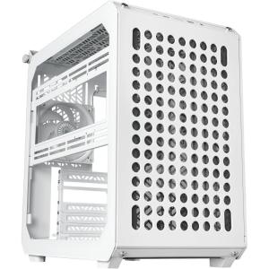 Cooler Master QUBE 500 Flatpack High Airflow Gaming ATX PC Mid-Tower, Customizable, Tempered Glass, Vertical GPU Mount, 365mm GPU Clearances, USB-C, Carrying Handle, Gem Mini(QUBE 500 Flatpack White)