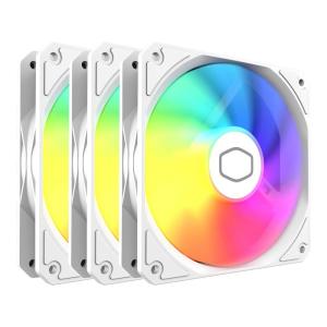 Cooler Master SickleFlow Edge 360 Single-Frame aRGB PC Case|Liquid Cooler Fan, 360mm, Single Modular Cable, PWM 2,050 RPM, Air Balance Blades, Loop Dynamic Bearing, Radiant aRGB Lighting(MF120 Lite White 3-Pack)
