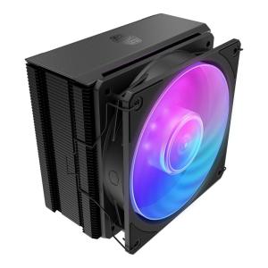 Cooler Master V4 Alpha 3DHP Black CPU Cooler, Alpha 3DHP Heat Pipe Technology, Dual Mobius 120 PWM Fans, Quiet Operation, Easy Install, AMD Ryzen 9 AM5|4, Intel Ultra 9 LGA 1851|1700(212 3DHP ARGB)