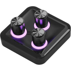 MasterHUB 3xKnob Module: Freeform 2.0 Modular Platform – Precision Control with Customizable Knobs and RGB LEDs for Effortless Fine-Tuning of Creative Apps and Lighting by Cooler Master.(MasterHUB Knob Module)