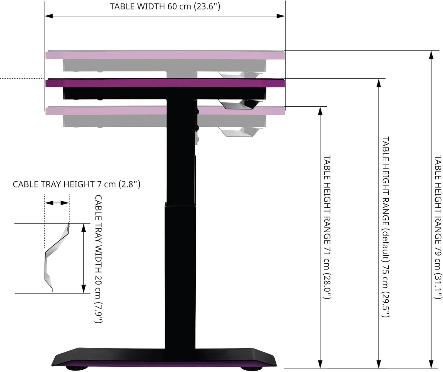 imageCooler Master GD120 V1 PC Gaming Desk Full Surface WaterRepellent Mousepad 220lbs Weight Support 3 Height Levels Cable Management Tray 472D x 236W WorkstationHome OfficeGD120