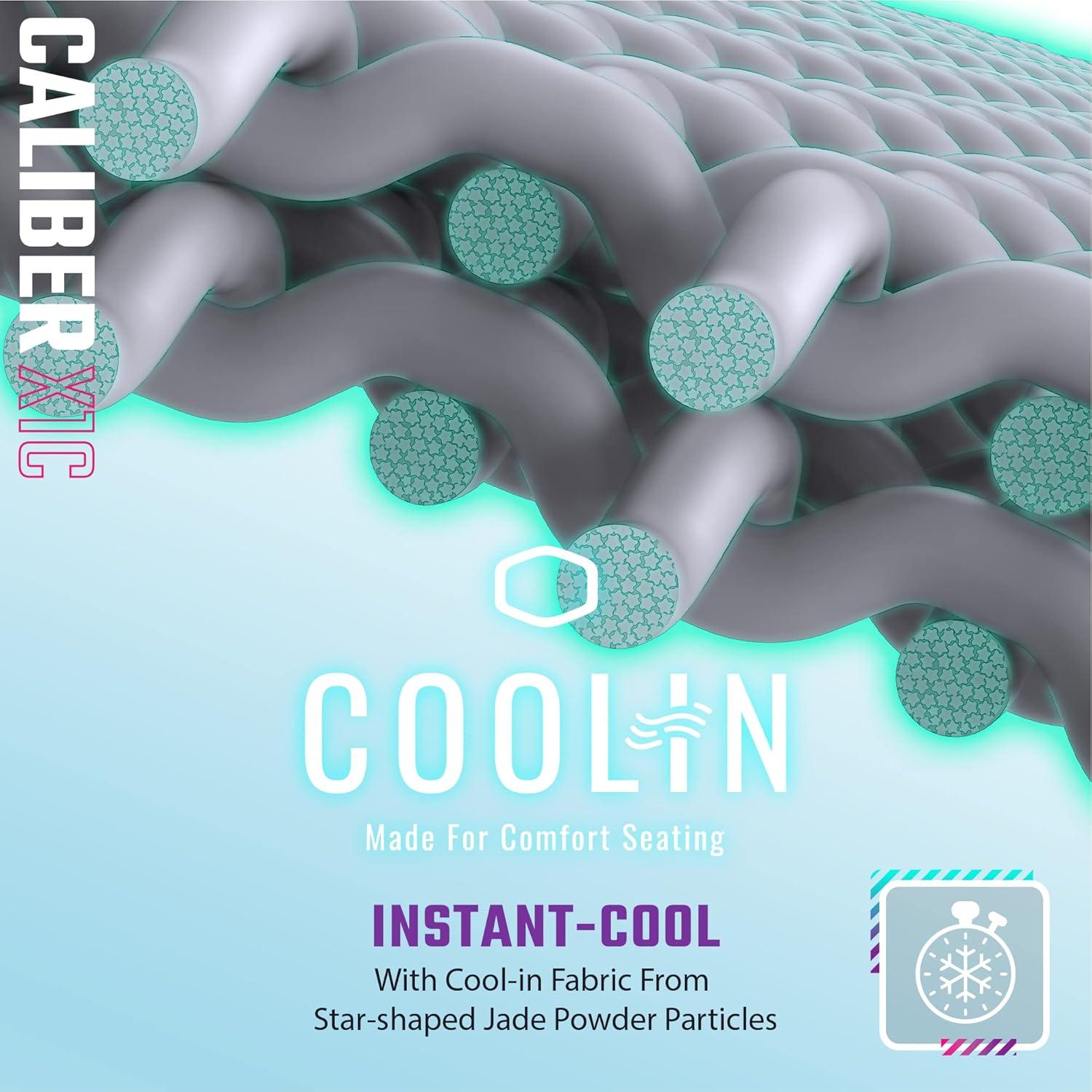 imageCooler Master Hybrid 1 Ergonomic Gaming Chair MuscleFlex Mesh ColdMolded Foam Steel Frame Aluminum Base 180 Reclining Adjustable Lumbar Support Gas Lift 360 Swivel for PC Game OfficeCaliber X1C Black