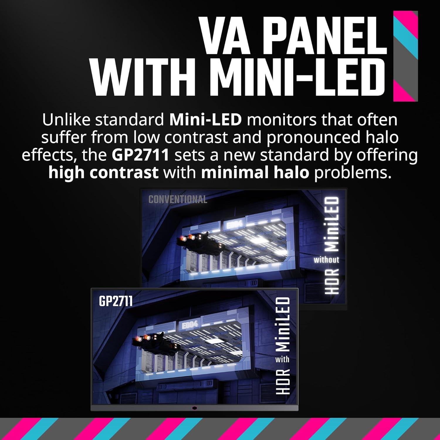 imageCooler Master Tempest GZ2711 27 OLED 2K 144Hz240Hz QHD 2560 x 1440 PC Monitor 003ms MPRT HDR10 DCR FreeSync Premium DP14 2 HDMI 21 2 USB B1 USB A2 USB C1Tempest GP2711 27 MiniLED