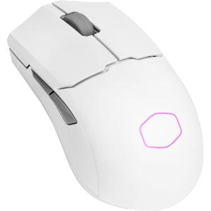 Cooler Master MM712 Wireless Gaming Mouse Black with Adjustable 19,000 DPI, 2.4GHz and Bluetooth , Ultraweave Cable, PTFE Feet, RGB Lighting and MasterPlus+ Software(MM712 Wireless White)