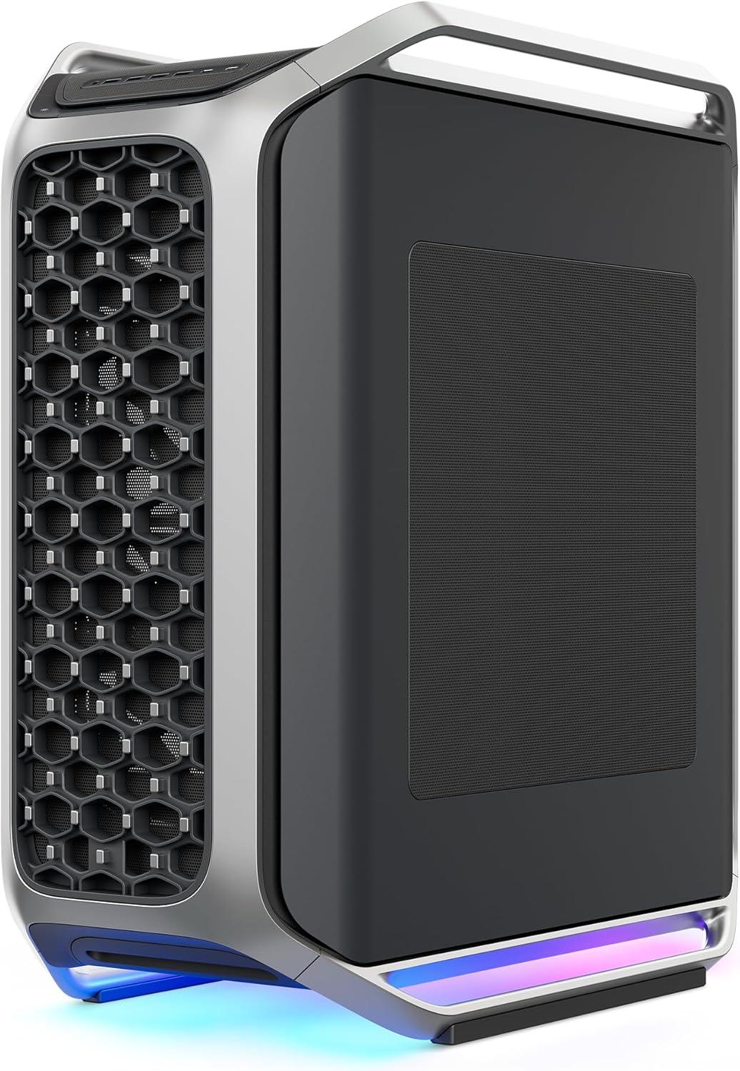 imageCooler Master Cosmos Alpha Full Tower PC Case Freeform 20 Rotatable Layout400mm GPUs 420mm Radiator Curved Aluminum Frame Tempered Glass Dual 200mm Fans EATX Support USBC 20Gbps