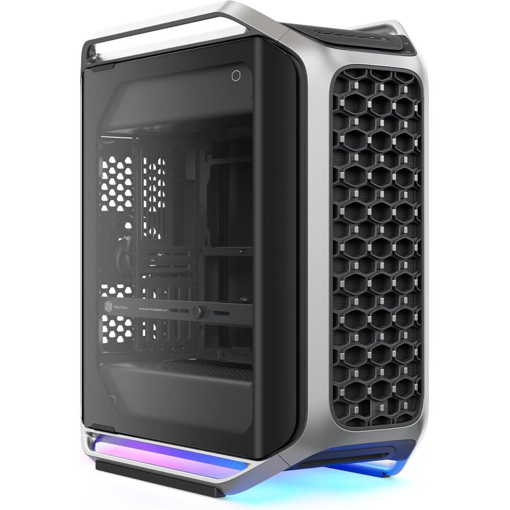 imageCooler Master Cosmos Alpha Full Tower PC Case Freeform 20 Rotatable Layout400mm GPUs 420mm Radiator Curved Aluminum Frame Tempered Glass Dual 200mm Fans EATX Support USBC 20Gbps