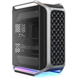 Cooler Master Cosmos Alpha Full Tower PC Case Freeform 2.0 Rotatable Layout,400mm GPUs 420mm Radiator Curved Aluminum Frame, Tempered Glass, Dual 200mm Fans, E-ATX Support, USB-C 20Gbps